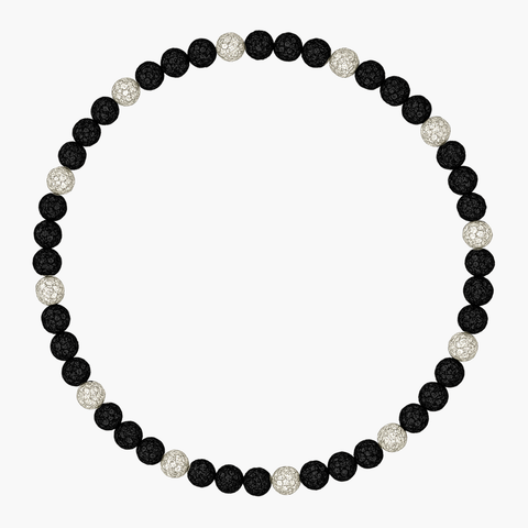 Swing Bling Baseball Necklace Stealth Black with White