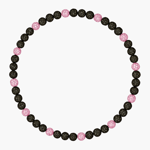 Swing Bling Baseball Necklace Sunset Pink and Black