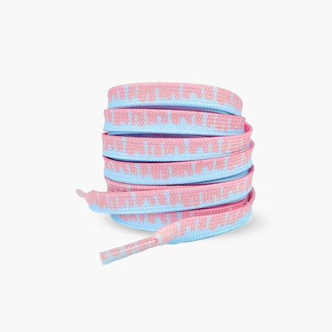 Drippy Shoe Laces Pink and Blue