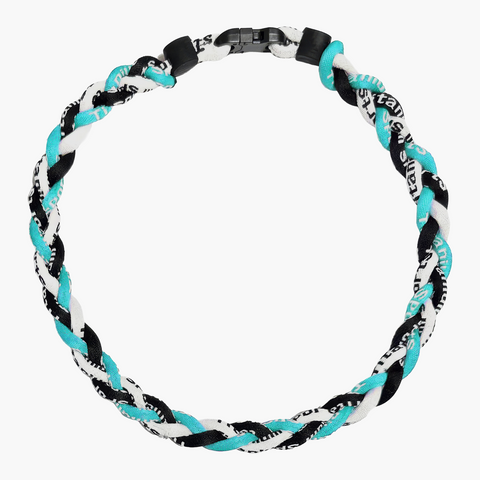 Rope Necklace Neon Turquoise, Black, White