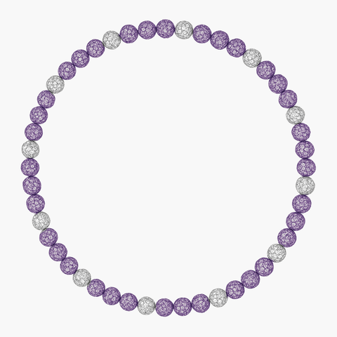 Swing Bling Baseball Necklace Purple, White