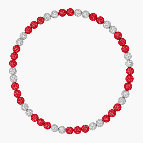 Swing Bling Baseball Necklace Red, White