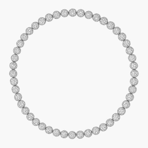 Swing Bling Baseball Necklace White