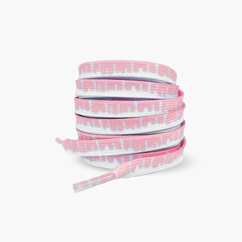 Drippy Shoe Laces Pink and White